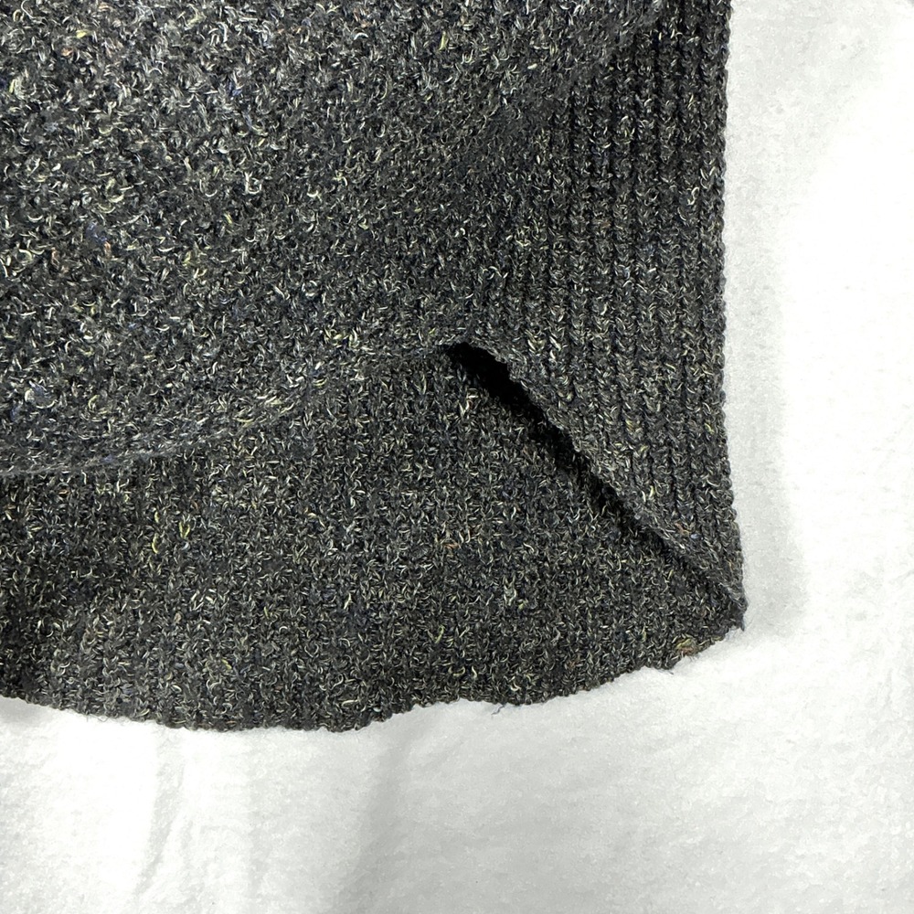 Free People Size M Tweedy Dark Gray Wool Blend Chunky Turtleneck Sweater Dylan - Picture 15 of 15